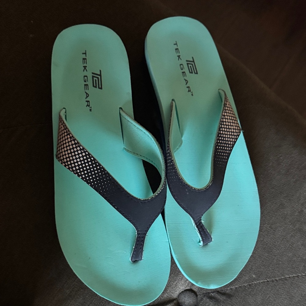 Tek Gear Turquoise and Black Sandals